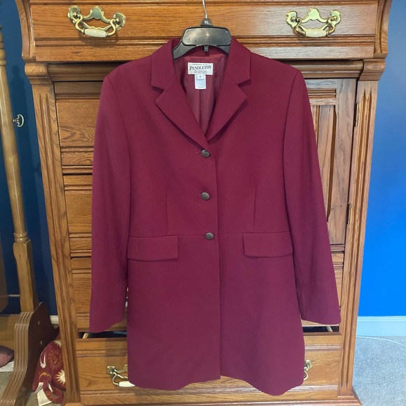 Pendleton Jackets & Blazers - Vintage 80's Pendleton Maroon Red Wool Coat Size 8